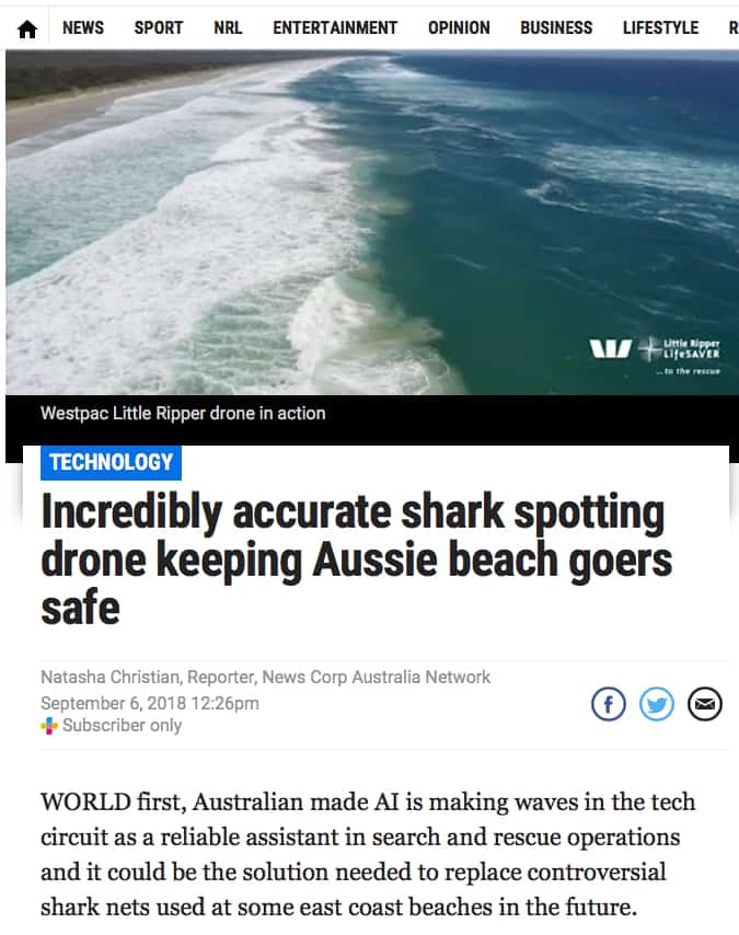 Lifesaving drones can detect sharks from other marine life